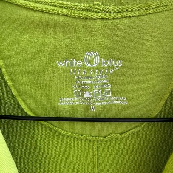 White Lotus Lime Mismatch Button Jersey Jacket sz M EUC - Picture 4 of 7